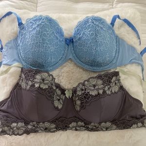 Adore Me lacy flowered bras